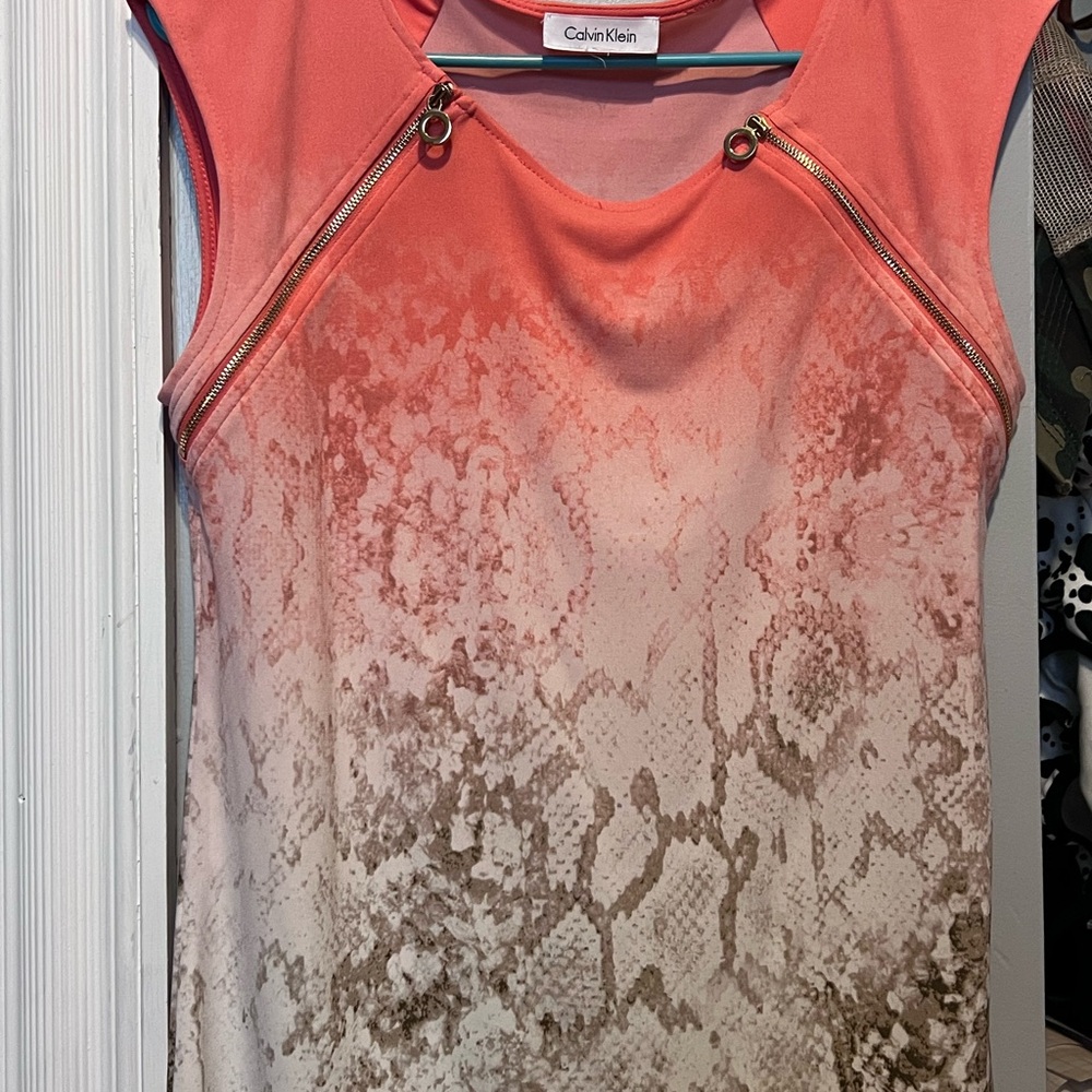 Calvin Klein Coral and Brown Women's Top